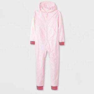 One piece hooded Christmas morning PJs